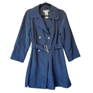 Emporio Armani Womens trench coat 6 US 42 Italy Navy blue Belted Double breasted